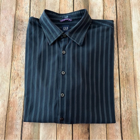 Gap mens long sleeve striped button down shirt | size 2XL - Picture 4 of 9